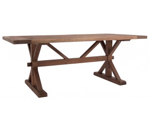 Rustikt spisebord i elmetræ 200 x 100 cm - Natur/Antik sort