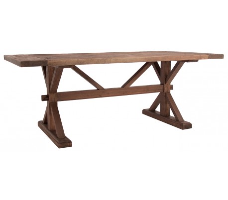 Rustikt spisebord i elmetræ 200 x 100 cm - Natur/Antik sort