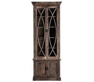 Rustikt skab i mangotræ og jern H210 cm x B90 cm - Natur/Antik sort