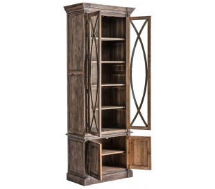 Rustikt skab i mangotræ og jern H210 cm x B90 cm - Natur/Antik sort 2