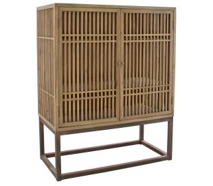 Rustikt skab i genanvendt fyrretræ H205 cm x B100 cm - Natur