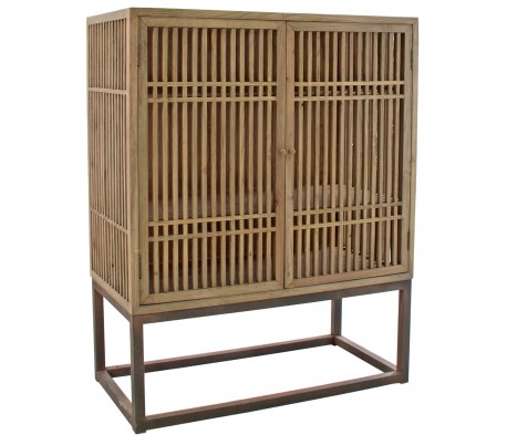 Rustikt skab i genanvendt fyrretræ H205 cm x B100 cm - Natur