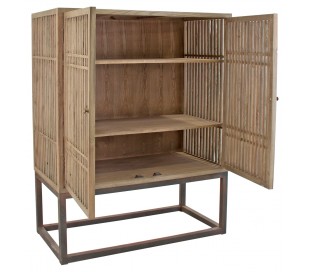 Rustikt skab i genanvendt fyrretræ H205 cm x B100 cm - Natur 2