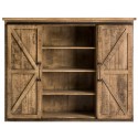Rustikt skab i mangotræ og jern H90 cm x B88 cm - Natur/Antik sort