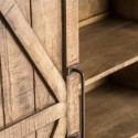 Rustikt skab i mangotræ og jern H90 cm x B88 cm - Natur/Antik sort