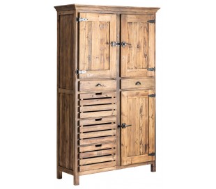 Rustikt skab i genanvendt fyrretræ H205 cm x B100 cm - Natur 2