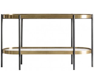Rustikt skab i fyrretræ og jern H140 cm x B96 cm - Antik guld/Antik sort 2
