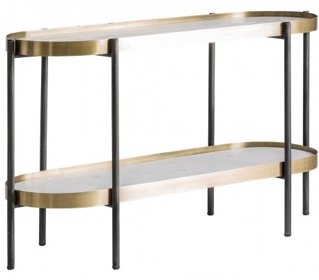 Rustikt skab i fyrretræ og jern H140 cm x B96 cm - Antik guld/Antik sort