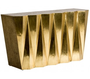 Moderne konsolbord i marmor og stål H77 cm x B137 cm - Hvid/Antik guld/Antik sort 2