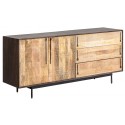 Rustikt sideboard i mangotræ og jern H80 cm x B160 cm - Antik brun/Antik guld
