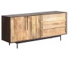 Rustikt sideboard i mangotræ og jern H81 cm x B170 cm - Antik sort/Natur