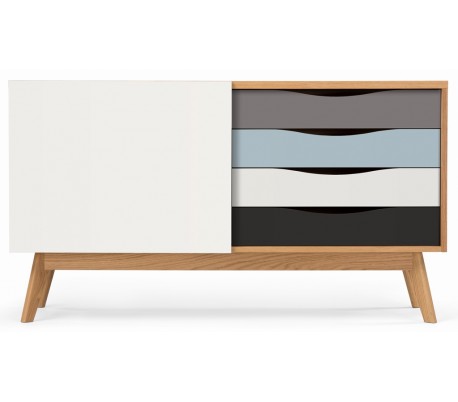 Avon sideboard i retro design - Eg/Blå
