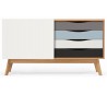 Woodman Avon sideboard i retro design - Eg/Blå/Grå