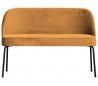 Sofabænk i velour H82,5 x B120 x D59 cm - Sennepsgul