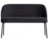 Sofabænk i velour H82,5 x B120 x D59 cm - Blæksort