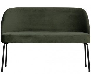 Sofabænk i velour H82,5 x B120 x D59 cm - Blæksort