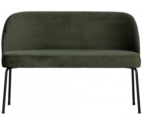 Sofabænk i velour H82,5 x B120 x D59 cm - Blæksort