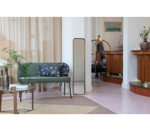 Sofabænk i velour H82,5 x B120 x D59 cm - Blæksort 2