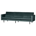 3-personers sofa i velour B277 cm - Sort