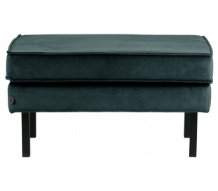 Skammel i velour 84 x 54 cm - Sort