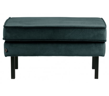 Skammel i velour 84 x 54 cm - Sort