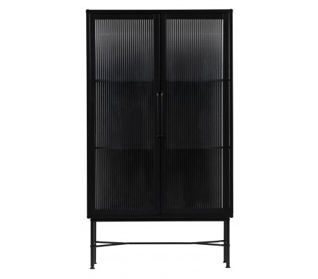 Garderobeskab i lakeret fyrretræ H180 x B100 x D53 cm - Sort