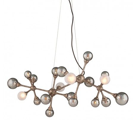 Element Lysekrone i aluminium, glas og jern Ø86 cm 32 x G9 LED - Bronze