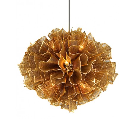 Element Lysekrone i aluminium, glas og jern Ø120 x 66 cm 20 x G9 LED - Bronze