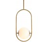 Everley Loftlampe i messing og opalglas Ø35 x 25 cm 1 x E27 - Antik messing/Opalhvid