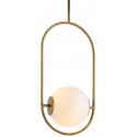 Everley Loftlampe i messing og opalglas Ø35 x 25 cm 1 x E27 - Antik messing/Opalhvid