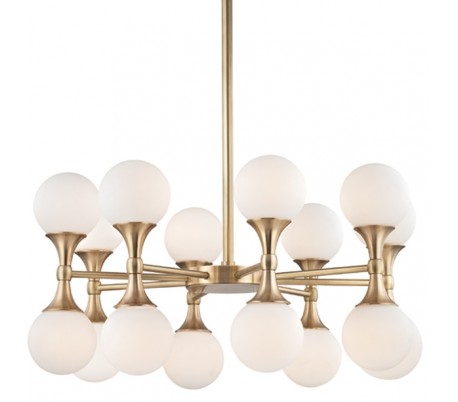 Soriano Lysekrone i stål og glas Ø83 cm 20 x E27 - Antik messing/Frostet