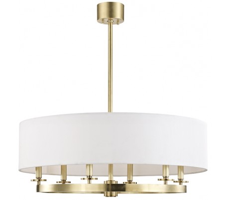 Astoria Lysekrone i messing og glas Ø69 cm 16 x G9 LED - Antik messing/Opalhvid