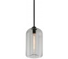 District Loftlampe i glas og jern Ø20,5 cm 1 x E27 - Satineret sort/Sort