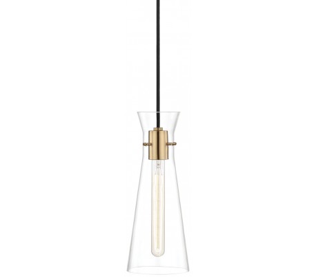 District Loftlampe i glas og jern Ø20,5 cm 1 x E27 - Satineret sort/Sort