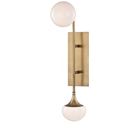 Wentworth Væglampe i messing og glas H36,2 cm 1 x G9 - Antik messing/Klar