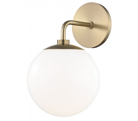 Cora Væglampe i stål og glas H48,3 cm 2 x E27 - Poleret nikkel/Hvid