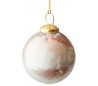 Julekugle i marmoriseret glas Ø7,5 cm - Antik kobber/Antik hvid