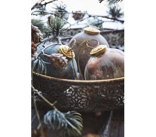 Julekugle i glas Ø7,5 cm - Antik beige 2