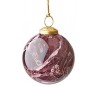 Julekugle i marmoriseret glas Ø7,5 cm - Lilla/Hvid