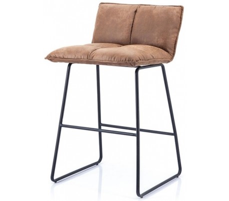 2 x Barstole i polyester og metal H87 x B43 x D47 cm - Grøn