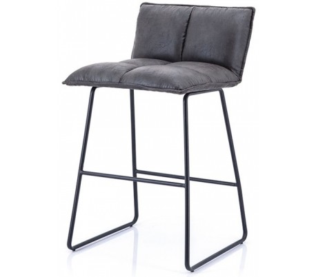 2 x Barstole i polyester og metal H87 x B43 x D47 cm - Cognac