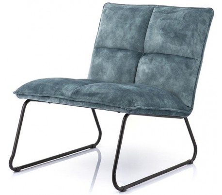 Lænestol i polyester og metal H76 x B82 x D64 cm - Okker