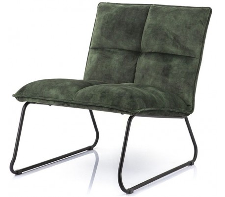 Lænestol i polyester og metal H76 x B82 x D64 cm - Blå