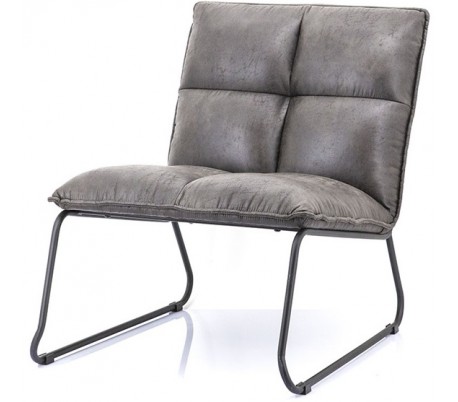 Lænestol i polyester og metal H76 x B82 x D64 cm - Cognac