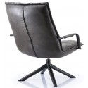 Lænestol i polyester og metal H76 x B82 x D64 cm - Antracit