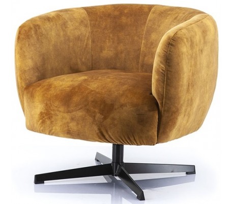 Lænestol i polyester og metal H96 x B71 x D85 cm - Antracit