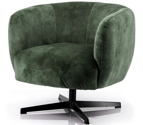 Lænestol i polyester og metal H75 x B77 x D80 cm - Blå