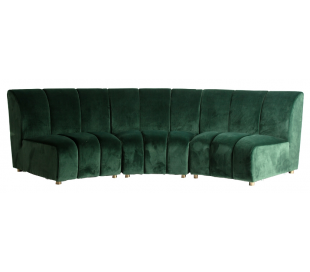 Moderne bænk i velour og mangotræ B130 cm - Sort/Mat pink 2