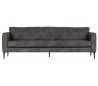 Moderne 3-personers sofa i ruskindslook 235 x 90 cm - Mørkegrå