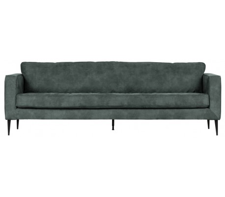 Moderne 3-personers sofa i ruskindslook 235 x 90 cm - Mørkegrå